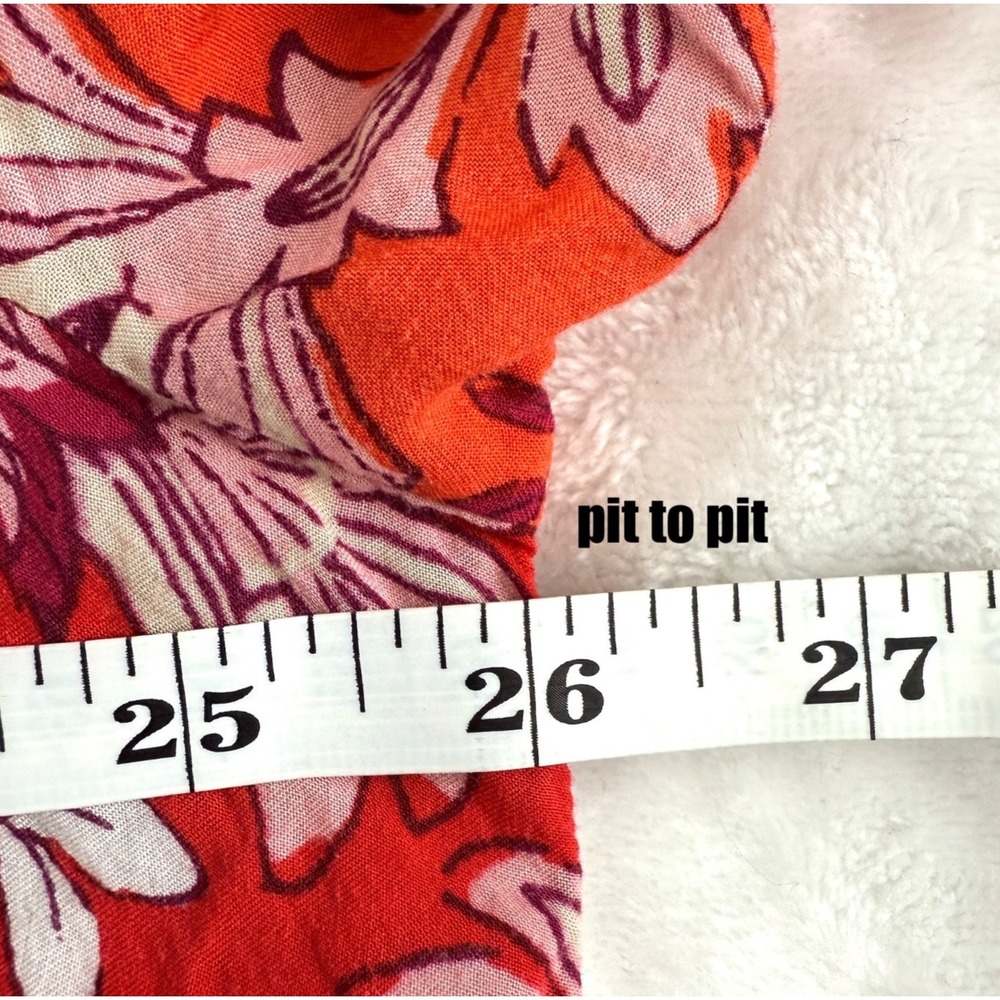Old Navy Peasant Top Womens XXL TTG Orange Boho Cottagecore Romantic Floral Fall - Picture 7 of 8